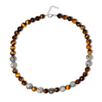 Spider Web Jasper Silver Necklace