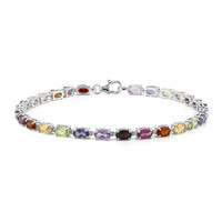 Garnet Silver Bracelet