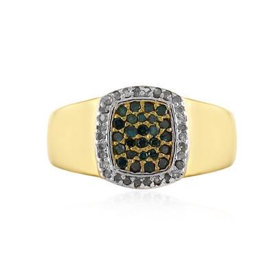 I3 Blue Diamond Silver Ring