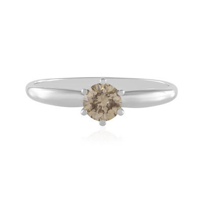 9K I2 Champagne Diamond Gold Ring