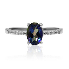 Mystic Blue Topaz Silver Ring