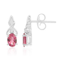 Pink Tourmaline Silver Earrings