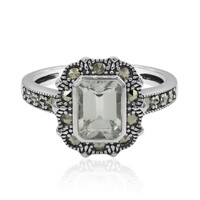 Green Amethyst Silver Ring