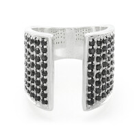 Black Spinel Silver Ring