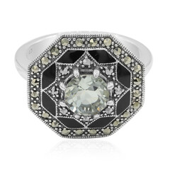 Green Amethyst Silver Ring