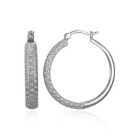 White Topaz Silver Earrings