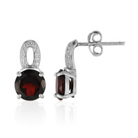 Indian Garnet Silver Earrings
