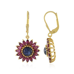 Blue Star Sapphire Silver Earrings
