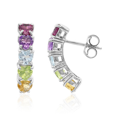 Rhodolite Silver Earrings