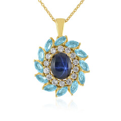 Blue Star Sapphire Silver Necklace