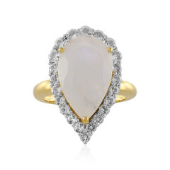 Rainbow Moonstone Silver Ring