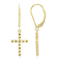 Fancy Diamond Silver Earrings