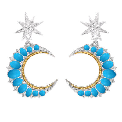 Sleeping Beauty Turquoise Silver Earrings (Dallas Prince Designs)