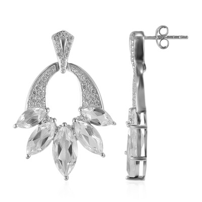 White Topaz Silver Earrings