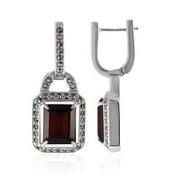 Mozambique Garnet Silver Earrings (Annette classic)