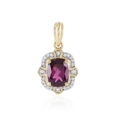 9K Magenta Garnet Gold Pendant