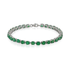 Zambian Emerald Silver Bracelet