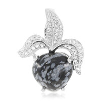Snowflake Obsidian Silver Pendant