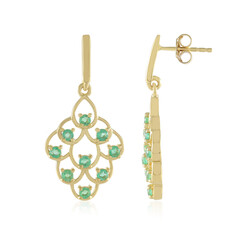 Russian Emerald Silver Earrings
