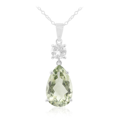 Green Amethyst Silver Necklace
