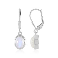Rainbow Moonstone Silver Earrings