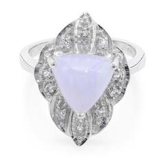 Blue Lace Agate Silver Ring