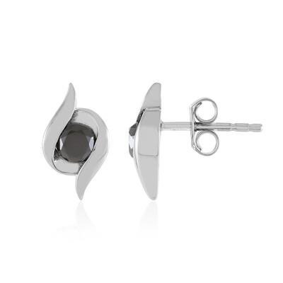 9K Black Diamond Gold Earrings