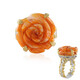 Orange Spiny Oyster Shell Silver Ring (Gems en Vogue)