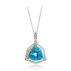 14K Swiss Blue Topaz Gold Necklace