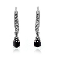 Black Diamond Silver Earrings