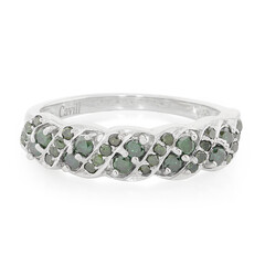 Fancy Diamond Silver Ring