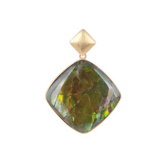 18K Ammolite Gold Pendant