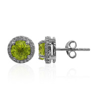 Burmese Peridot Silver Earrings
