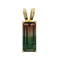 9K Bi Colour Tourmaline Gold Pendant