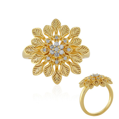 I4 (J) Diamond Silver Ring
