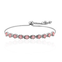 Pink Pastel Quartz Silver Bracelet