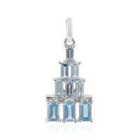 Swiss Blue Topaz Silver Pendant (Remy Rotenier)