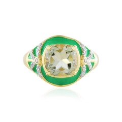 Green Amethyst Silver Ring