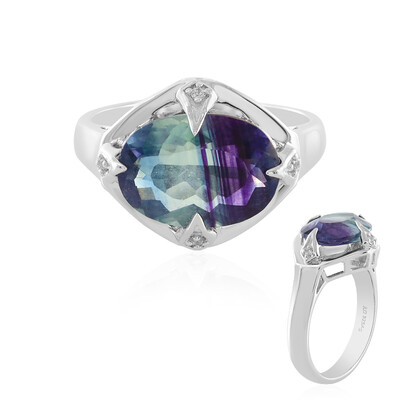 Bi Colour Fluorite Silver Ring