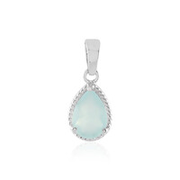 Aqua Chalcedony Silver Pendant