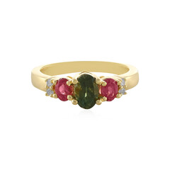 Green Tourmaline Silver Ring