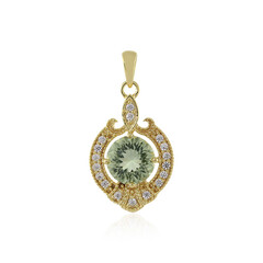 Green Amethyst Silver Pendant