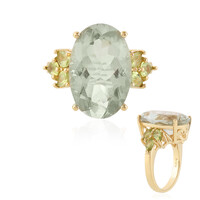 Green Amethyst Silver Ring