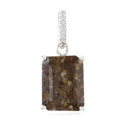Dinosaur Bone Silver Pendant