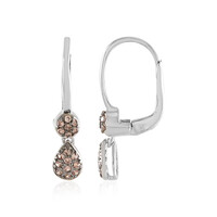 Champagne Zircon Silver Earrings