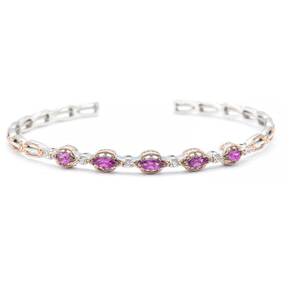 Colour Change Purple Garnet Silver Bangle (Gems en Vogue)