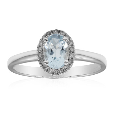 10K AAA Brazilian Aquamarine Gold Ring