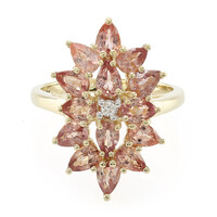 10K Unheated Padparadscha Sapphire Gold Ring