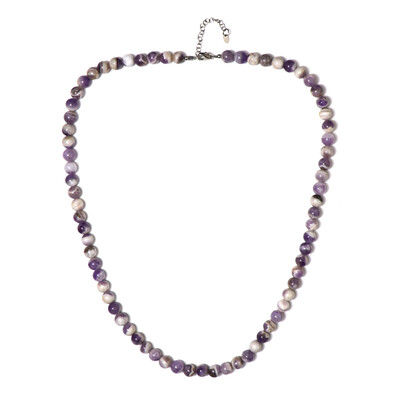 Chevron Amethyst Silver Necklace
