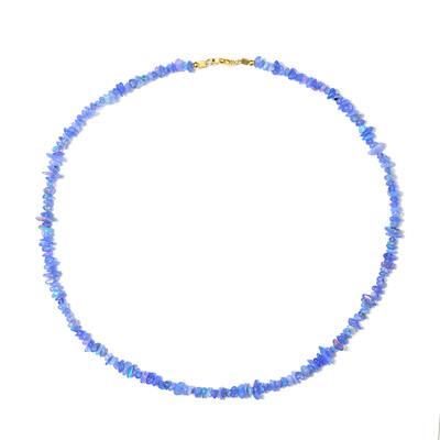 Blue Ethiopian Opal Silver Necklace